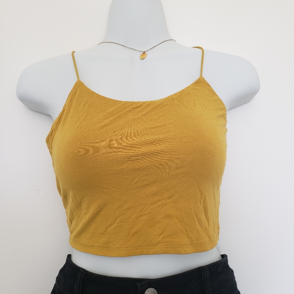 Fashion Nova Yellow Sleeveless Crop Camisole